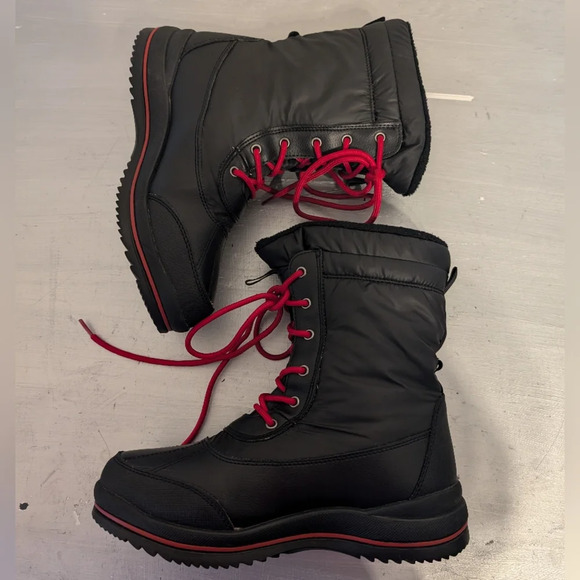 Cougar Canada Black Mid Calf Lined Winter Boots Waterproof  Lace up Women's 9 M. - Picture 6 of 12